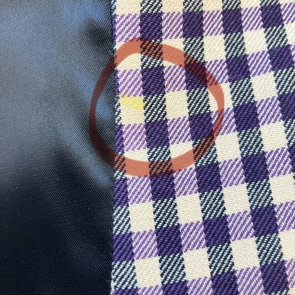 Anna Sui Shift Dress Sm Wool Purple Black Checkered Sleeveless Preppy Academia - Picture 11 of 16